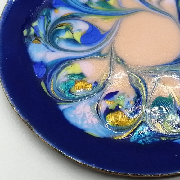 VTG Glass Enamel on Copper Plate Small - Picture 3 of 12